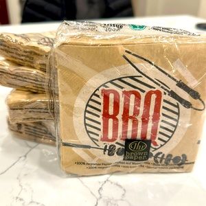 NWT Ideal Home Range Bundle of 6 Brown Paper BBQ Theme Party Napkins
